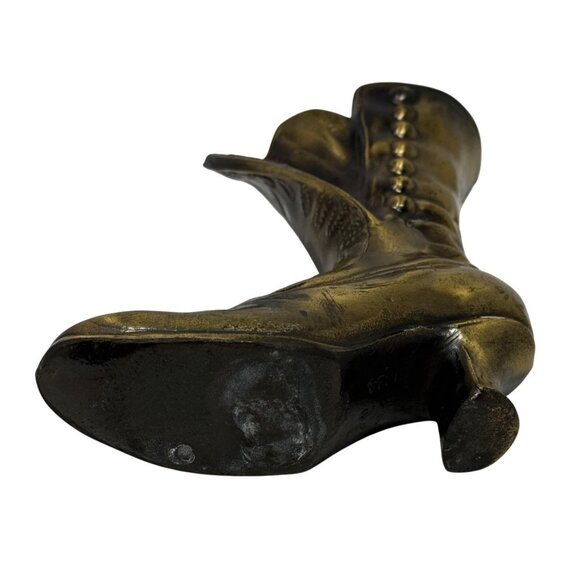Vintage Brass Victorian Boot Shoe Planter Vase Steampunk Decor Vase Antique - Picture 10 of 10